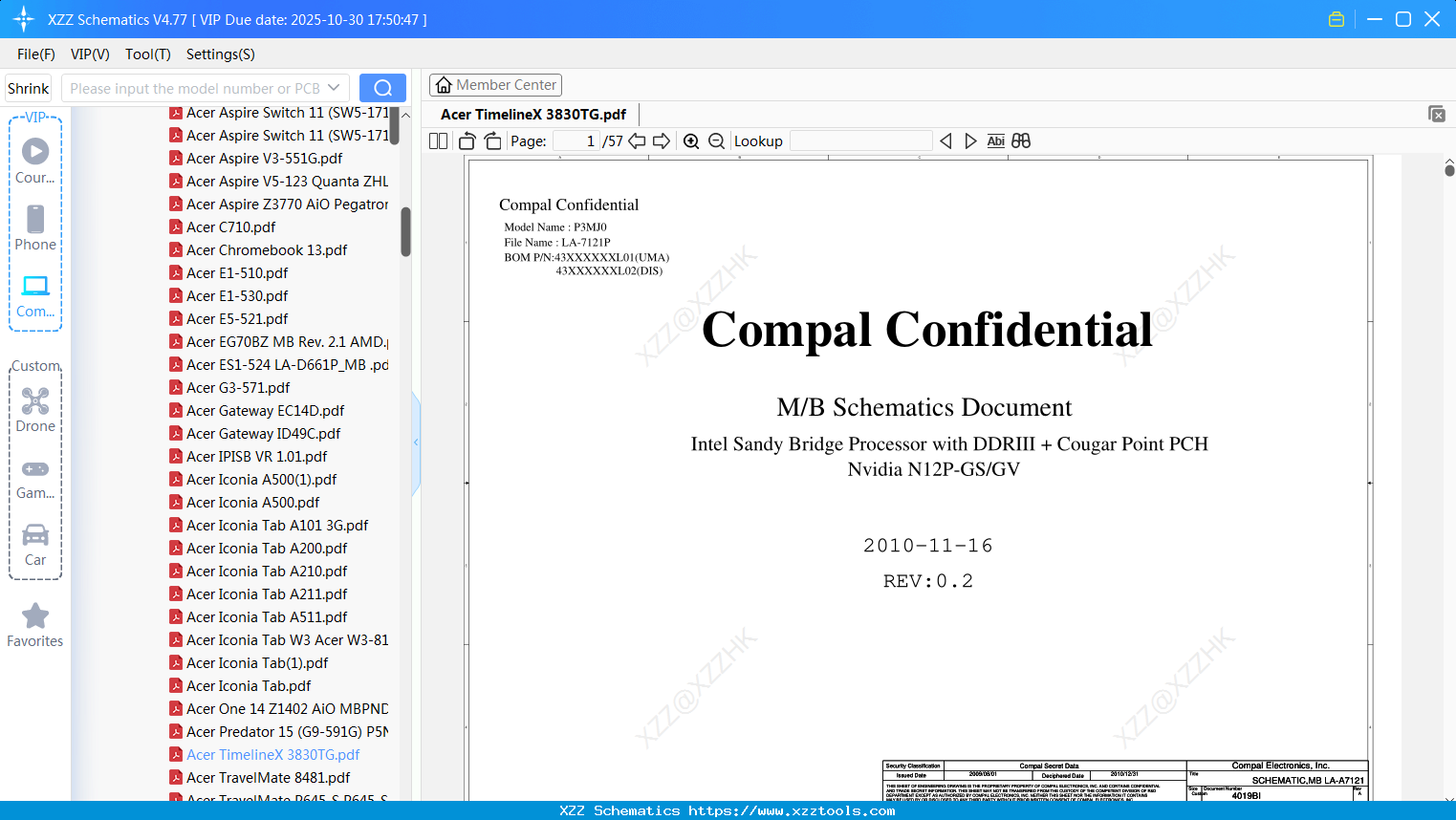 Laptop Acer TimelineX 3830TG